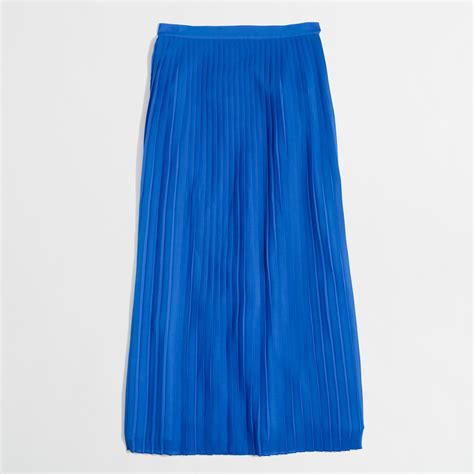Jcrew Factory Pleated Maxi Skirt In Blue Brilliant Cobalt Lyst