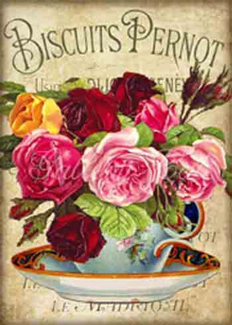 Antique Tea Rose Digital Collage Sheet Instant Download Etsy Tea Art Decoupage Vintage