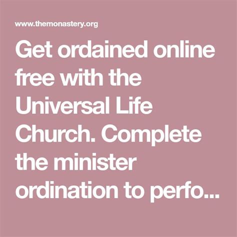 Upon completion of the ordination process, individuals will receive ordination from the universal life church (ulc) that will sanction in fact, over 20 million people have taken advantage of universal life church's online ordination process, which is free, fast, and is valid for an. Get ordained online free with the Universal Life Church ...