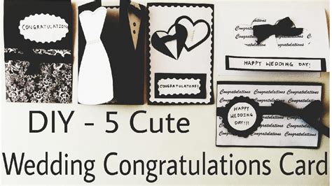 Wedding wishes for my dear friends. DIY - 5 Cute Wedding Congratulation Cards | Handmade Cards | Easy Craft idea - YouTube