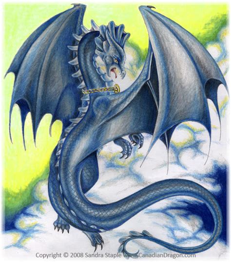 Dragon Of The Blue Moon Dragon Drawing 2008 By Canadiandragon On