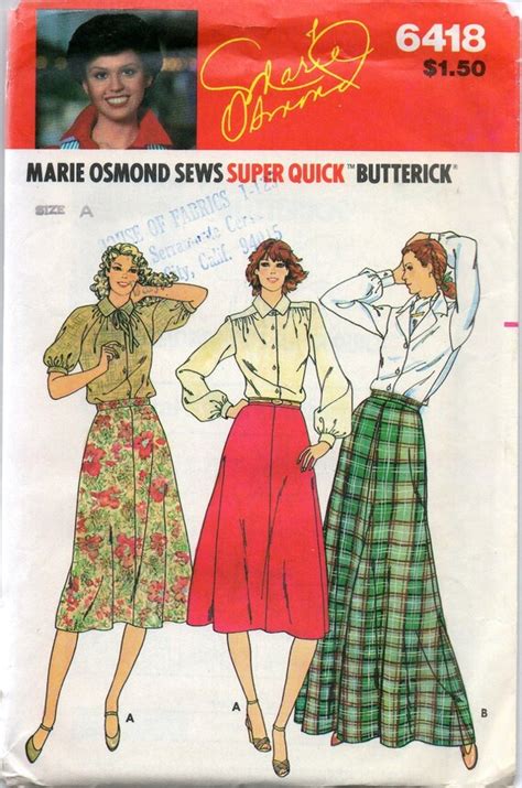 vintage 1970s sewing pattern marie osmond super quick by gladsbag
