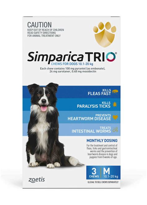 Simparica Trio Chews For Dogs 26 5 Kg Purple 3 Chews Sierra Pet