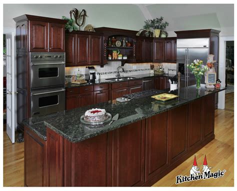 Best color granite with cherry cabinets. Kitchen & Bathroom Remodeling | Kitchen Magic | Cherry ...
