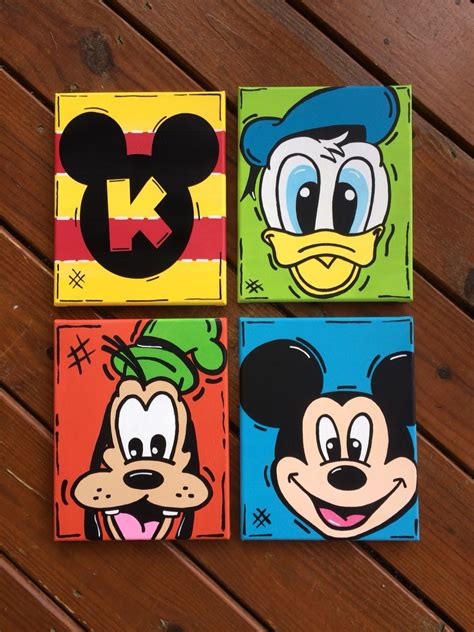 Hand Painted Mickey Mouse Clubhouse Canvas Mini Canvas Art Disney