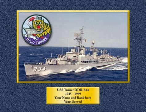 Uss Turner Ddr 834 Custom Personalized Print Of Us Navy T Idea Ebay