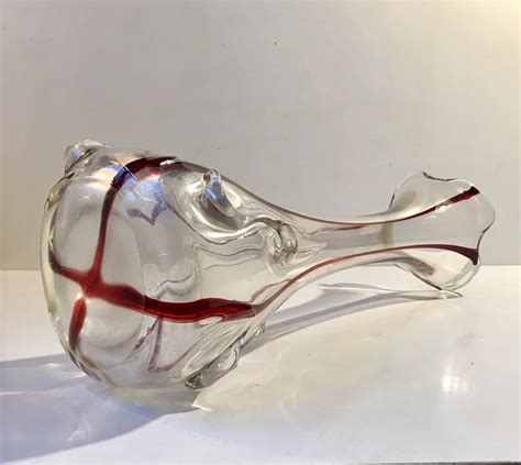Large Art Nouveau Glass Vase With Cherry Threading 1910s For Sale At Pamono
