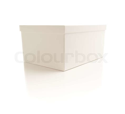 White Box With Lid Isolated On Background Stock Image Colourbox