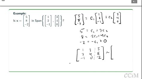 Vector Equations Span Youtube