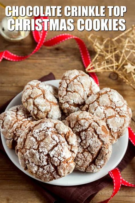 Turn up the christmas music and get baking! Chocolate Crinkle Top Cookies Recipe for Christmas