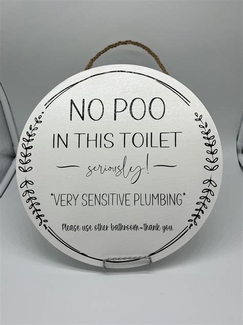 No Poo In This Toilet Sign Bathroom Signs Sensitive Plumbing Etsy