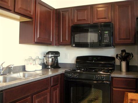 Kitchen cabinet color ideas with black appliances. Dark Cabinets & black range | Kitchen cabinets with black ...