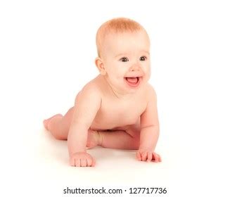 Naked Baby On White Background Smiling Foto Stock Shutterstock My Xxx Hot Girl