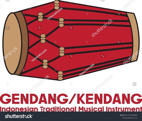 Gendang Kendang Indonesian Traditional Musical Instrument Stock Vector