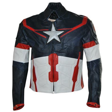 Captain America Winter Soldier Multi Color Motorcycle Cowhide Leather