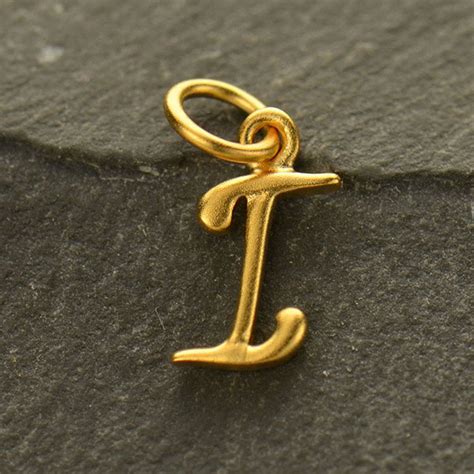 Gold Charms Initial Charm Letter I 15x5mm Product Details Nina