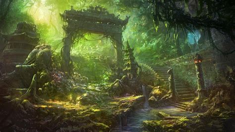 3840x2160 Arch Staircase Forest 4k Wallpaper Hd Fantasy 4k