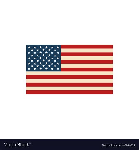 Flat Icon On White Background American Flag Vector Image