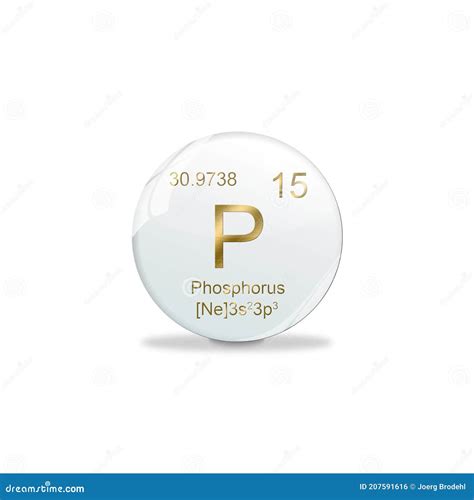 Phosphorus Symbol Chemical Element Of The Periodic Table Vector Stock