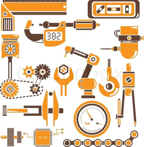 Engineering Device Mechanical Tools Stock Vector Colourbox