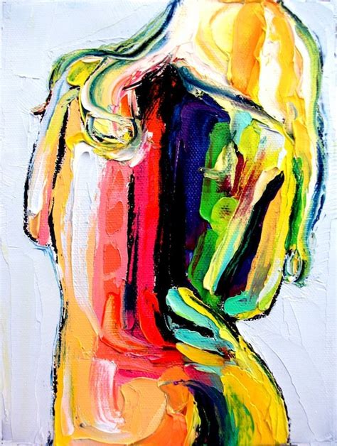 Colorful Nude 18x24 Print Reproduction By Aja Ebsq Abstract Woman Sparks Female Figure Art