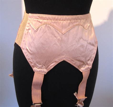 Vintage Garter Belt S New Old Stock Peach Satin With Hot Sex Picture
