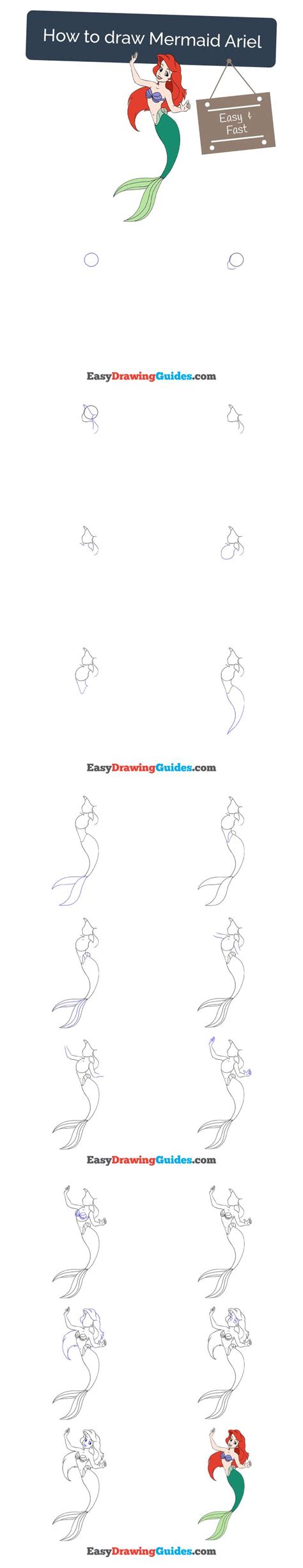 Ariel is one of the most famous disney princesses, and the little mermaid remains a classic! Draw Pattern - Learn How to Draw the Little Mermaid Ariel ...