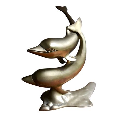 Brass Dolphins Figurine Chairish
