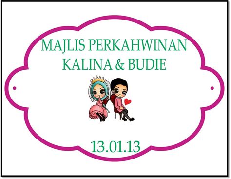 Jadi suami harus penyayang, agar rumah tangga jadi tenang. Gurl _ Callina: Sample kad kahwin & Penanda Arah