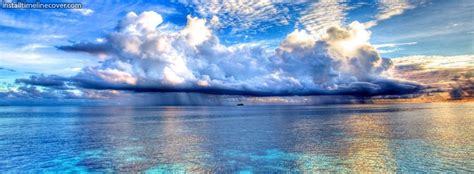 Seascape Clouds Sea Clear Blue Facebook Cover