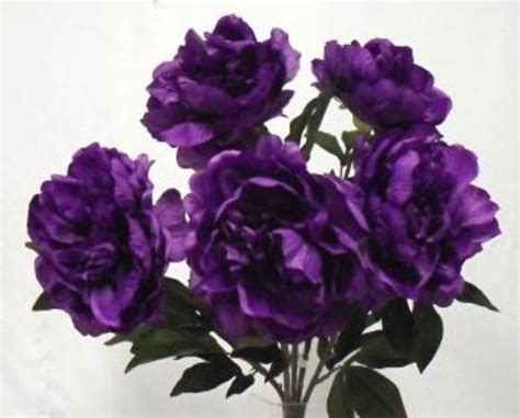 5 purple peony flower bush wedding bouquet silk artificial flower centerpiece artificial