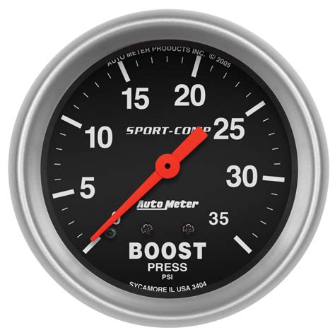Autometer Boost Gauge 2 58 35psi Mechanical Sport Comp