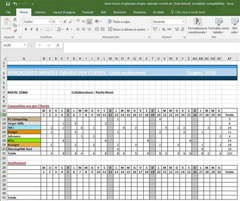 Create Un Template Di Pianifica In Excel Con Planningpme
