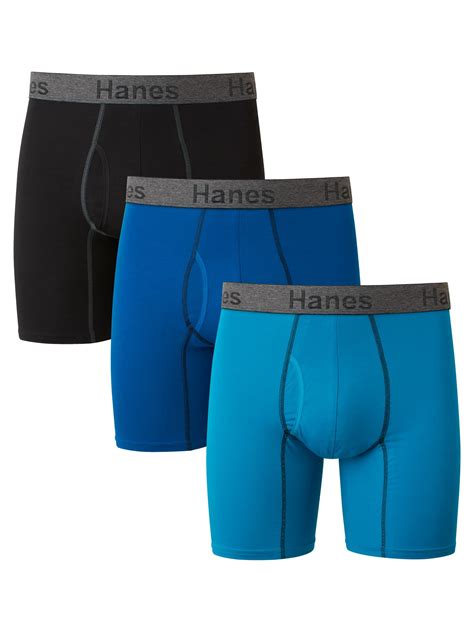 Buy Hanes Men's Boxer Briefs Pack, Moisture-Wicking Cotton Blend