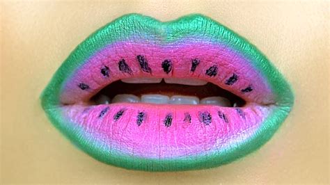Diy Lipstick Lip Art Makeup Tutorial Watermelon 💋 Youtube