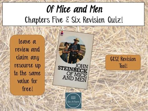Of Mice And Men Revision Quiz Chapters 5 And 6 Teaching Resources
