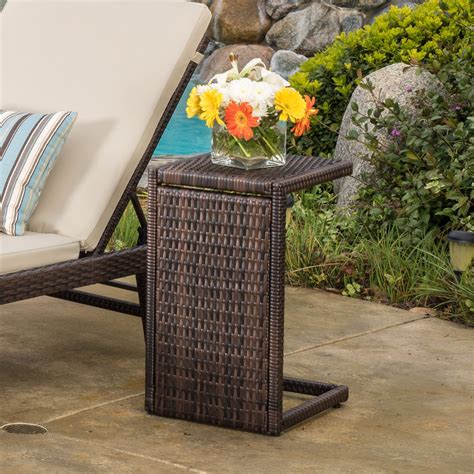 Forrest Outdoor Wicker Side Table Patio Furniture Makeover Iron