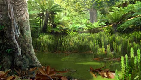Reconstruction Of A Cretaceous Period Forest By Óscar Sanisidro