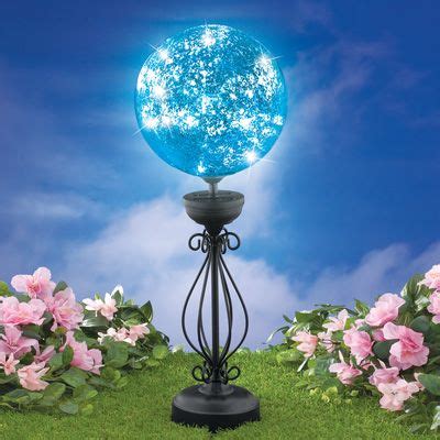 Homeimpro garden solar lights moon glass globe. Solar Gazing Ball Garden Stake Decoration | Solar lights ...