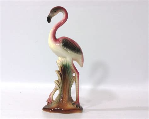 Vintage Pink Flamingo Figurine Etsy