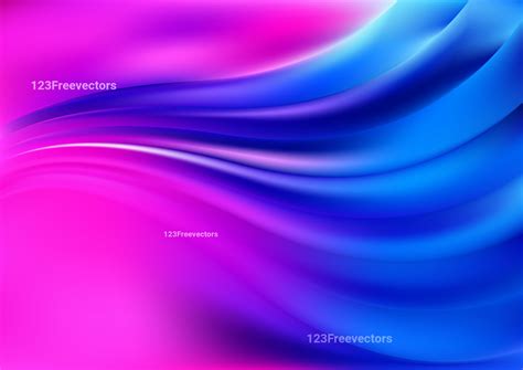 Glowing Abstract Pink And Blue Wave Background Illustration