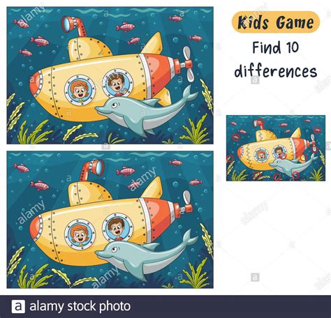Find 10 Differences Funny Cartoon Game For Kids With