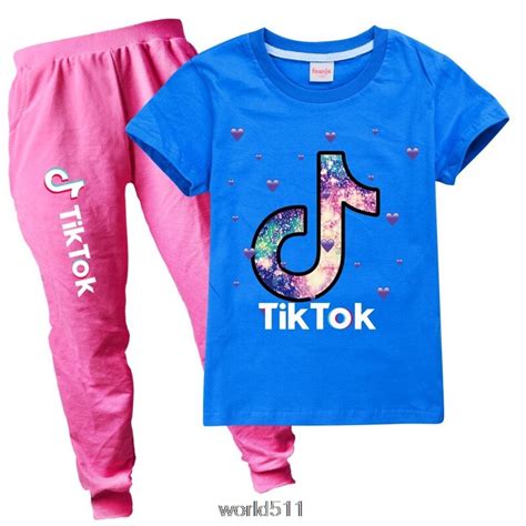 Tik Tok Fashion New Summer Girls Boys Clothes Cotton Casual Short