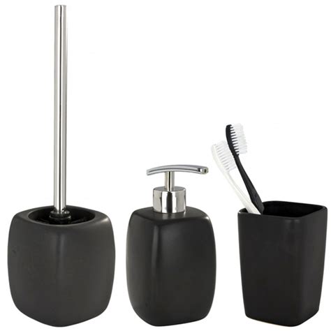 Run a hot bath, pour in a. Wenko Faro Ceramic Bathroom Accessories Set - Black at ...