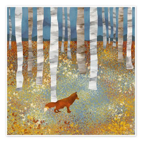 Autumn Fox Print By Spacefrog Designs Posterlounge