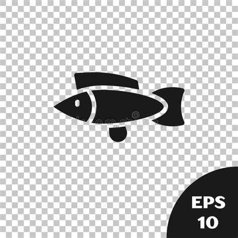 Black Fish Icon Isolated On Transparent Background Vector Stock Vector