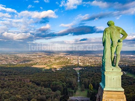Luftaufnahme Kassel Herkules Statue Auf Der Spitze Vom Schloss