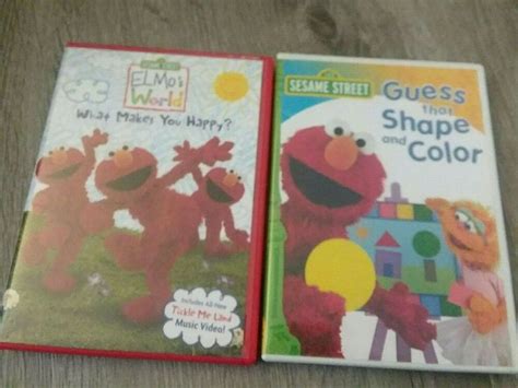 Sesame Street Dvd Lot Guess That Shape Color Elmo What Makes You Happy Sesamestreet In 2021