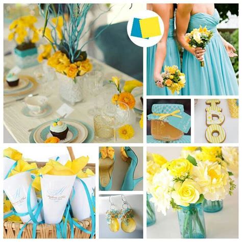 To make their wedding extra special, holly incorporated several unique diy elements that added to the charm and beauty of their day. Bright yellow and turquoise wedding color, with sunflowers ...