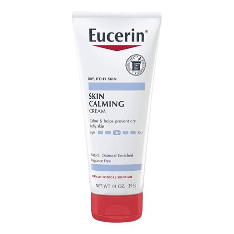 Eucerin Skin Calming Cream Full Body Lotion For Dry Itchy Skin Natural Oatmeal Enriched 14